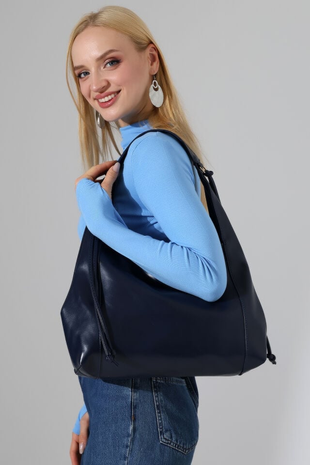 Kadın Büyük Omuz Çantası Premium Tote Bag Lacivert